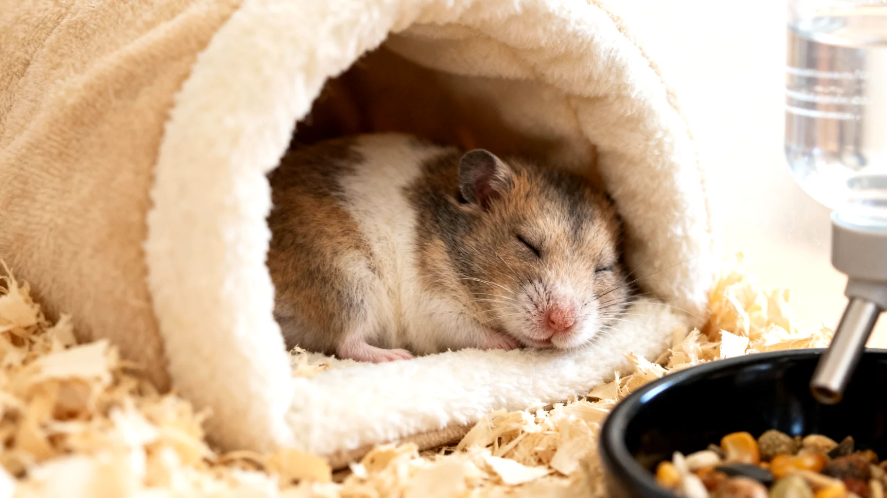 Ältere Hamster benötigen eine angepasste tägliche Routine, da sie weniger aktiv sind, länger schlafen und Schwierigkeiten beim Klettern oder bei der Nahrungsaufnahme haben können"