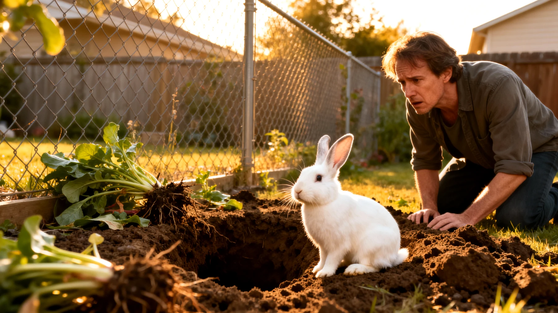 Kaninchen zeigen im Garten oft Verhaltensprobleme wie übermäßiges Graben, Fressen von giftigen Pflanzen oder Fluchtversuche durch Untergraben von Zäunen, was Training und Verhaltensübungen zur Etablierung sicherer Gartengrenzen und akzeptabler Verhaltensweisen erfordert"