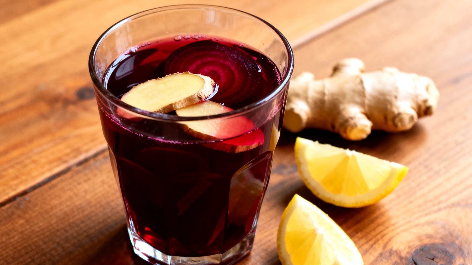 Rote-Bete-Kvass mit Ingwer und Zitrone"