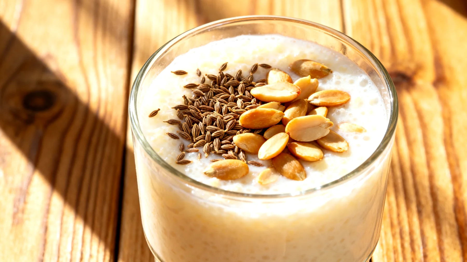 Fenchelsamen-Kefir mit gerösteten Kürbiskernen"