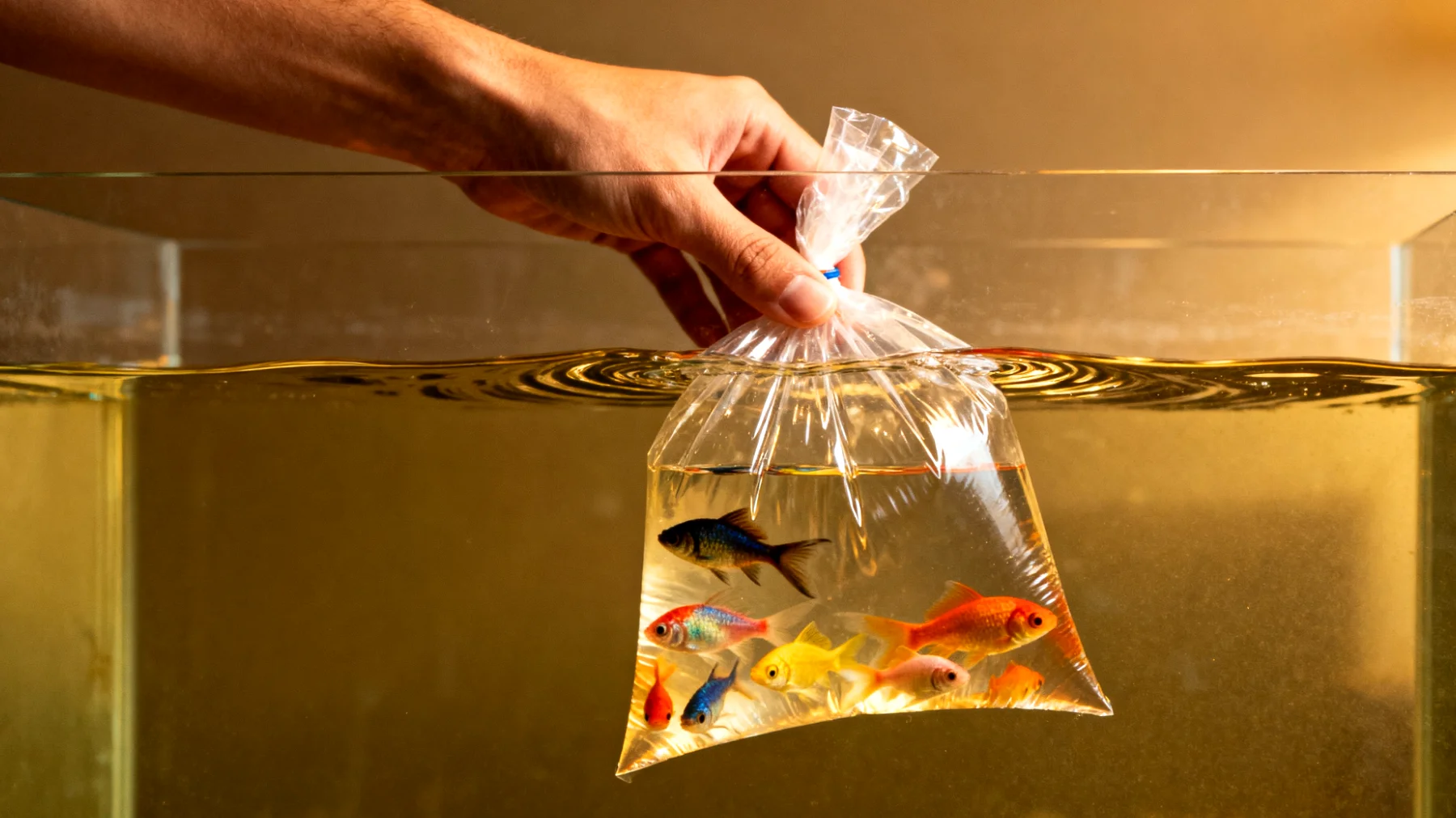 Junge Fische benötigen nach der Adoption eine sorgfältige Eingewöhnung ins Aquarium, um Stress zu minimieren und eine erfolgreiche Anpassung an die neuen Wasserbedingungen, Temperatur und Umgebung zu gewährleisten"